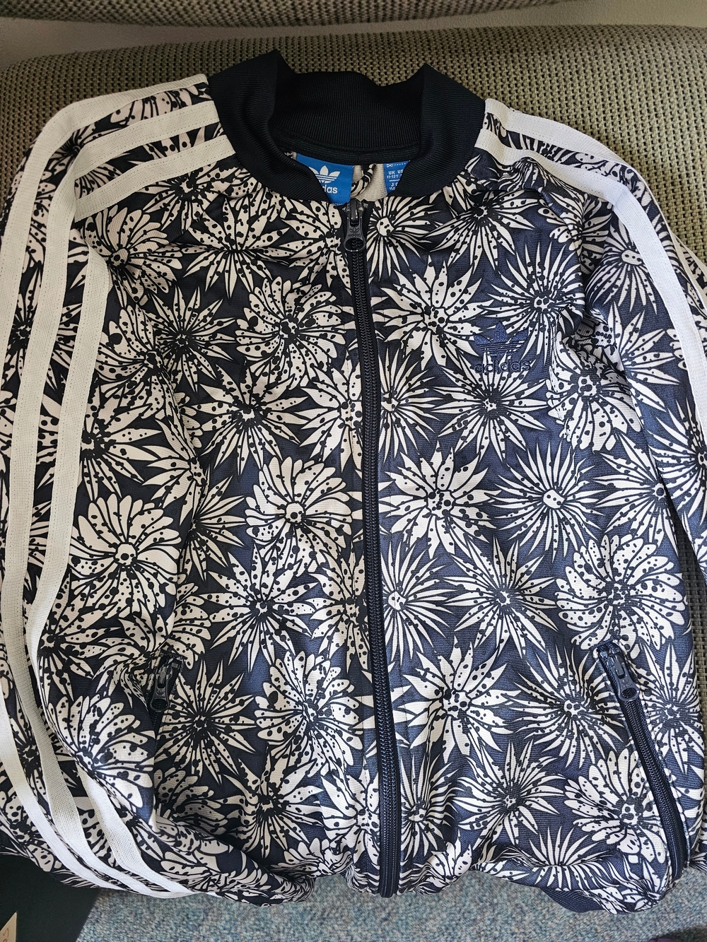 Adidas Floral Track Jacket - Navy & White